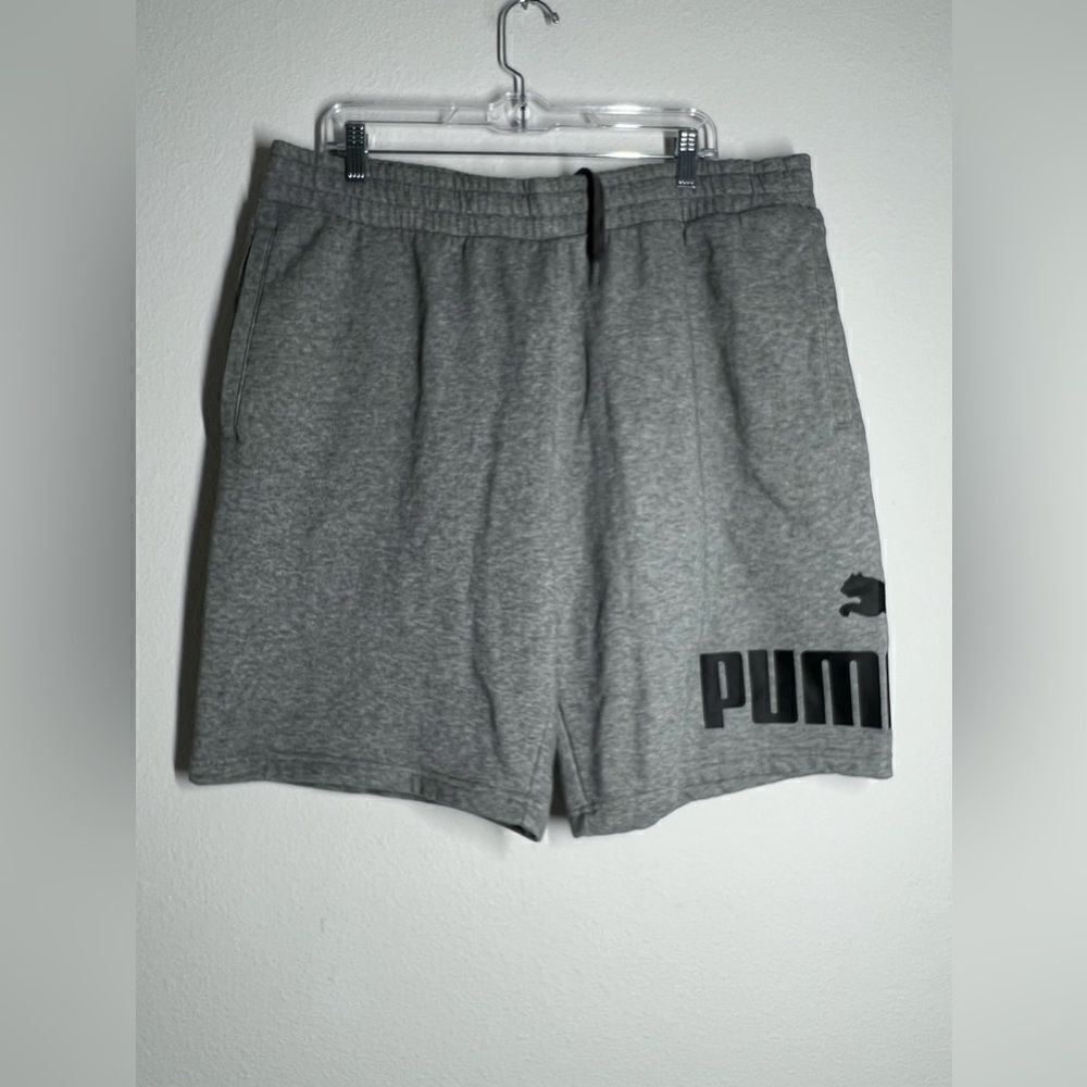 Puma Big Men Logo Nonstop Short FL Men's Shorts Medium Gray Heather Size XXL